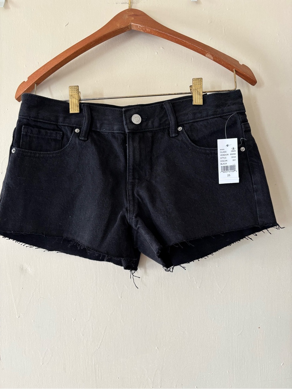 PacSun Black Frayed Hem Denim Cutoff Shorts